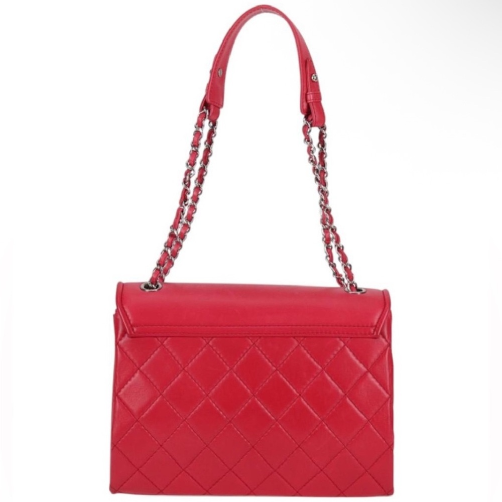 Chanel watermelon pink leather shoulder bag - Picture 3 of 7